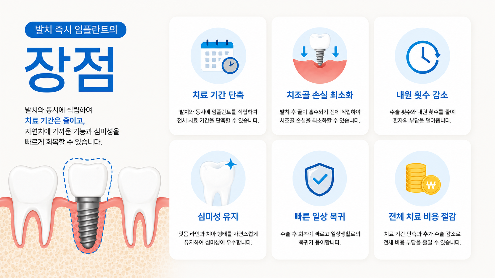 발치 즉시 임플란트 장점 이미지