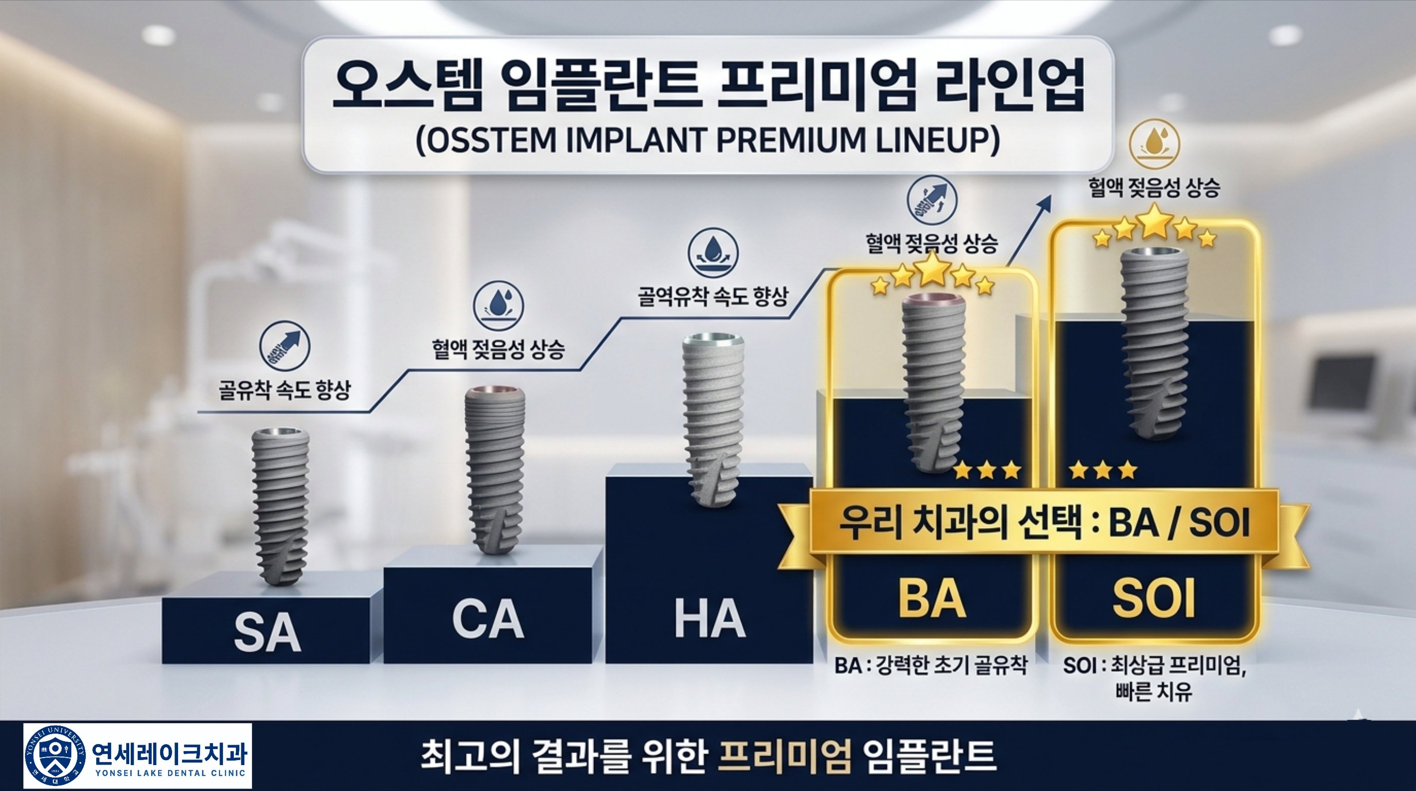 오스템 SOI 및 BA 임플란트 정품 재료 안내 이미지